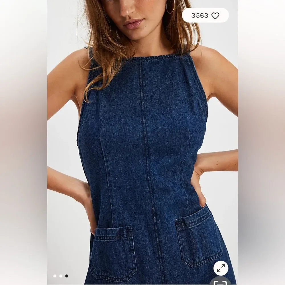 Free People Dex Denim Midi Dress